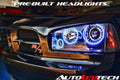 2008-2010 Dodge Charger RGBW Color-Chasing LED Halo Projector Headlights (Flow Series) LED headlight kit AutoLEDTech Oracle Lighting Trendz Flow Series RGBHaloKits OneUpLighting Morimoto