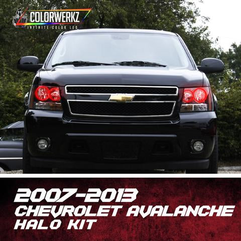 2007-2013 Chevrolet Avalanche RGBW Color-Chasing LED Halo Kit LED headlight kit AutoLEDTech Oracle Lighting Trendz Flow Series RGBHaloKits OneUpLighting Morimoto