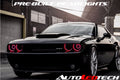 2008-2014 Dodge Challenger RGBW Color-Chasing LED Halo Prebuilt Projector Headlights (Flow Series) LED headlight kit AutoLEDTech Oracle Lighting Trendz Flow Series RGBHaloKits OneUpLighting Morimoto