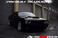 2008-2014 Dodge Challenger RGBW Color-Chasing LED Halo Prebuilt Projector Headlights (Flow Series) LED headlight kit AutoLEDTech Oracle Lighting Trendz Flow Series RGBHaloKits OneUpLighting Morimoto