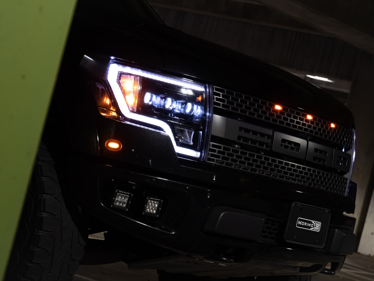 2009-2014 Ford F150 / Raptor LED DRL Projector Headlights LED headlight kit AutoLEDTech Oracle Lighting Trendz Flow Series RGBHaloKits OneUpLighting Morimoto