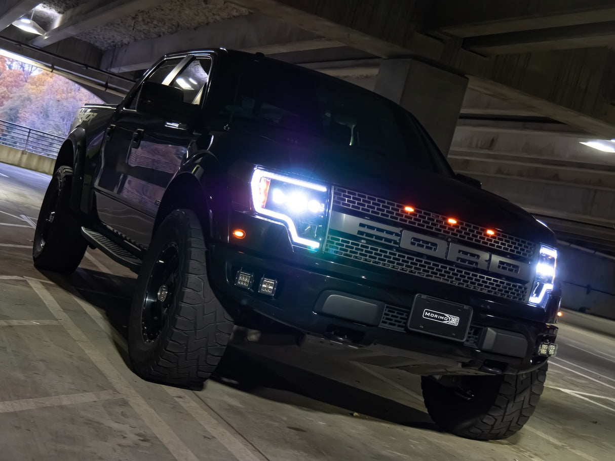 2009-2014 Ford F150 / Raptor LED DRL Projector Headlights LED headlight kit AutoLEDTech Oracle Lighting Trendz Flow Series RGBHaloKits OneUpLighting Morimoto