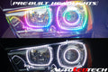 2011-2014 Dodge Charger RGBW Color-Chasing LED Halo OEM Projector Headlights (Flow Series) LED headlight kit AutoLEDTech Oracle Lighting Trendz Flow Series RGBHaloKits OneUpLighting Morimoto