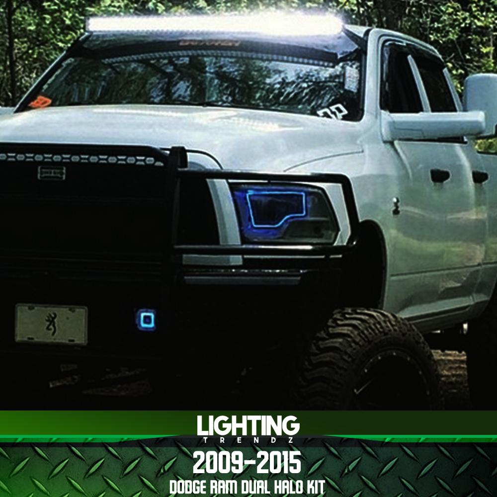 2009-2015 Dodge Ram 1500 2500 RGBW Color-Chasing LED Halo Kit (Dual) LED headlight kit AutoLEDTech Oracle Lighting Trendz Flow Series RGBHaloKits OneUpLighting Morimoto