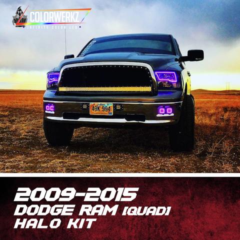 2009-2018 Dodge Ram 1500 2500 RGBW Color-Chasing LED Halo Kit (Quad) LED headlight kit AutoLEDTech Oracle Lighting Trendz Flow Series RGBHaloKits OneUpLighting Morimoto