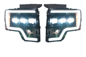 2009-2014 Ford F150 / Raptor LED DRL Projector Headlights LED headlight kit AutoLEDTech Oracle Lighting Trendz Flow Series RGBHaloKits OneUpLighting Morimoto