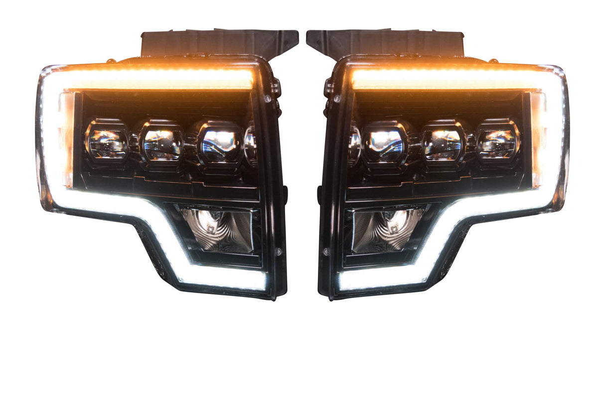 2009-2014 Ford F150 / Raptor LED DRL Projector Headlights LED headlight kit AutoLEDTech Oracle Lighting Trendz Flow Series RGBHaloKits OneUpLighting Morimoto