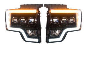 2009-2014 Ford F150 / Raptor LED DRL Projector Headlights LED headlight kit AutoLEDTech Oracle Lighting Trendz Flow Series RGBHaloKits OneUpLighting Morimoto