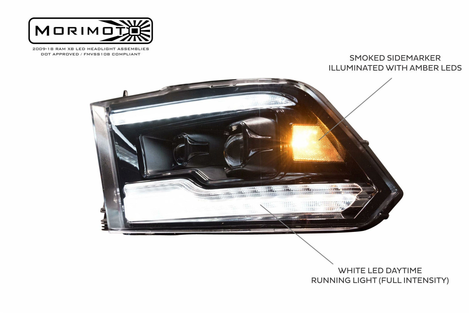 2009-2018 Dodge Ram 1500 2500 HD LED DRL Projector Headlight Assemblies LED headlight kit AutoLEDTech Oracle Lighting Trendz Flow Series RGBHaloKits OneUpLighting Morimoto