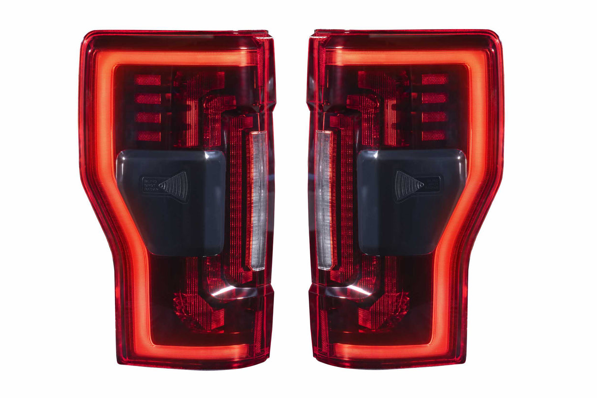 2017-2023 Ford Super Duty Red/Smoked LED Tail Lights - Fits all models LED headlight kit AutoLEDTech Oracle Lighting Trendz Flow Series RGBHaloKits OneUpLighting Morimoto