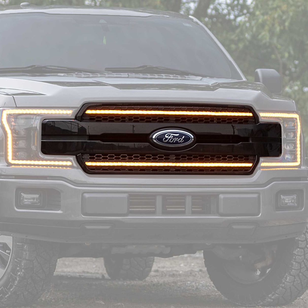 2018-2020 FORD F-150 White or Amber LED DRL Grill Light Assembly LED headlight kit AutoLEDTech Oracle Lighting Trendz Flow Series RGBHaloKits OneUpLighting Morimoto