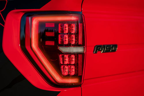 2009-2014 Ford F-150 & Raptor Red/Smoked Full LED Tail Lights - Fits all models LED headlight kit AutoLEDTech Oracle Lighting Trendz Flow Series RGBHaloKits OneUpLighting Morimoto