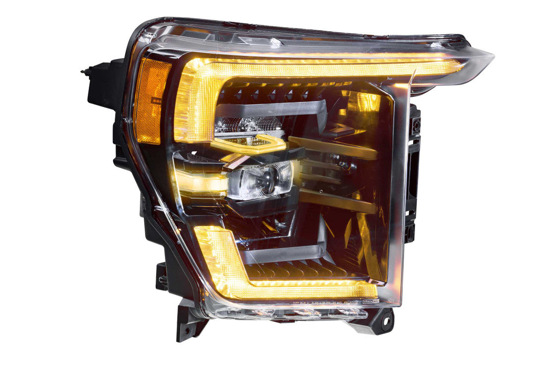 2021-2023+ Ford F-150 Amber LED DRL Projector Replacement Headlights (For Halogen/Reflector Models) LED headlight kit AutoLEDTech Oracle Lighting Trendz Flow Series RGBHaloKits OneUpLighting Morimoto