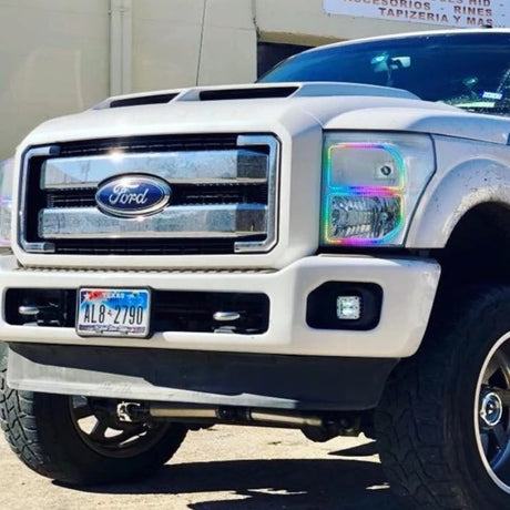 2011-2016 Ford F250 F350 Super Duty Color-Chasing Halo Kit LED headlight kit AutoLEDTech Oracle Lighting Trendz Flow Series RGBHaloKits OneUpLighting Morimoto