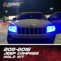 2011-2016 Jeep Compass RGBW Color-Chasing LED Halo Kit LED headlight kit AutoLEDTech Oracle Lighting Trendz Flow Series RGBHaloKits OneUpLighting Morimoto