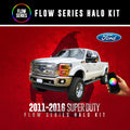 2011-2016 Ford F250 F350 Super Duty Color-Chasing Halo Kit LED headlight kit AutoLEDTech Oracle Lighting Trendz Flow Series RGBHaloKits OneUpLighting Morimoto