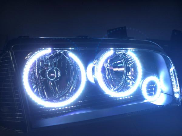 2005-2010 Dodge Charger RGBW Color-Chasing Halo Kit LED headlight kit AutoLEDTech Oracle Lighting Trendz Flow Series RGBHaloKits OneUpLighting Morimoto