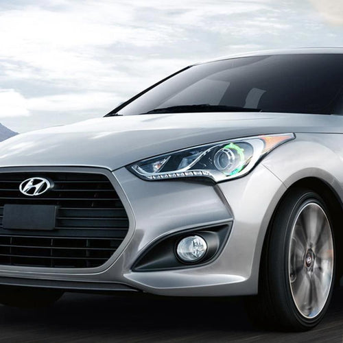 2012-2017 Hyundai Veloster RGBW Color-Chasing LED DRL Boards & Halo Kit LED headlight kit AutoLEDTech Oracle Lighting Trendz Flow Series RGBHaloKits OneUpLighting Morimoto