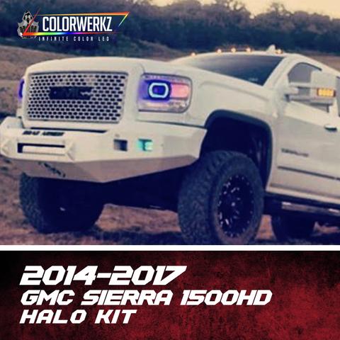 2014-2019 GMC Sierra RGBW Color-Chasing LED Halo Kit LED headlight kit AutoLEDTech Oracle Lighting Trendz Flow Series RGBHaloKits OneUpLighting Morimoto