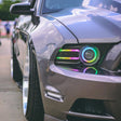 2011-2014 Ford Mustang RGBW Color-Chasing LED Halo Kit LED headlight kit AutoLEDTech Oracle Lighting Trendz Flow Series RGBHaloKits OneUpLighting Morimoto