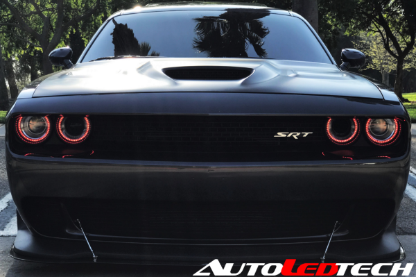 2015-2023 Dodge Challenger RGBW Color-Chasing LED Halo Kit LED headlight kit AutoLEDTech Oracle Lighting Trendz Flow Series RGBHaloKits OneUpLighting Morimoto