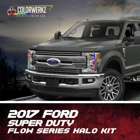2017-2019 Ford F250 F350 RGB Color-Chasing Halo DRL Kit LED headlight kit AutoLEDTech Oracle Lighting Trendz Flow Series RGBHaloKits OneUpLighting Morimoto