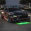 2018-2023 Ford Mustang RGBW Color-Chasing LED DRL Halo Prebuilt Headlights (Flow Series) LED headlight kit AutoLEDTech Oracle Lighting Trendz Flow Series RGBHaloKits OneUpLighting Morimoto
