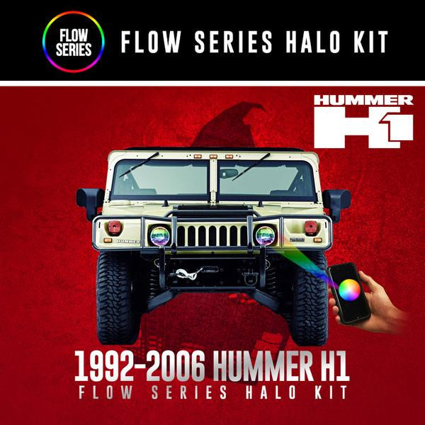 1992-2006 Hummer H1 Color-Chasing Halo kit LED headlight kit AutoLEDTech Oracle Lighting Trendz Flow Series RGBHaloKits OneUpLighting Morimoto