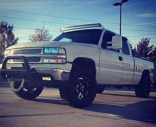 2000-2006 Chevrolet Silverado & Tahoe RGBW Color-Chasing LED Halo Kit LED headlight kit AutoLEDTech Oracle Lighting Trendz Flow Series RGBHaloKits OneUpLighting Morimoto