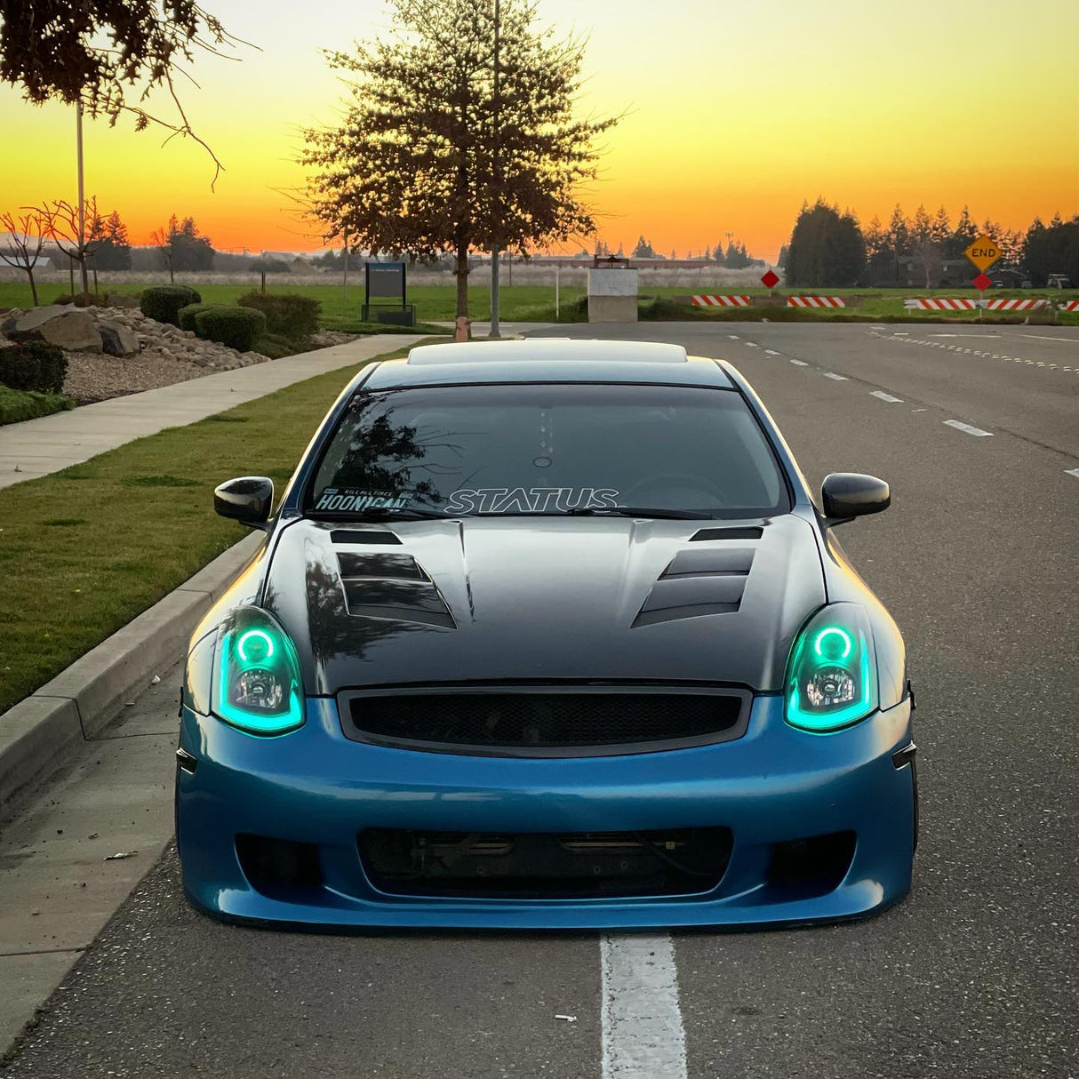 2003-2007 Infiniti G35 Coupe RGBW Color-Chasing LED Halo DRL Headlights - Flow Series LED headlight kit AutoLEDTech Oracle Lighting Trendz Flow Series RGBHaloKits OneUpLighting Morimoto