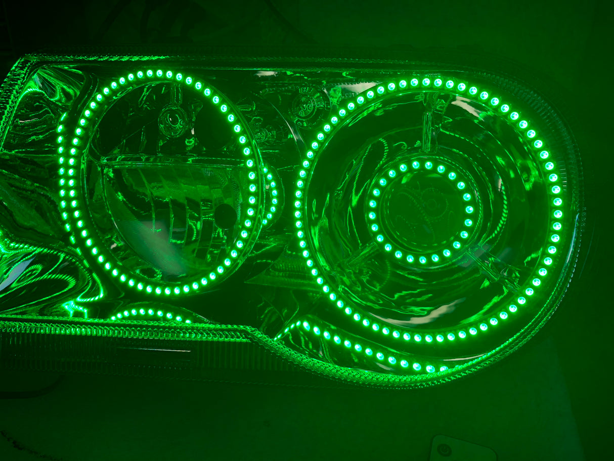 2005-2010 Chrysler 300C/SRT RGBW Color-Chasing Halo Headlights (Flow Series) LED headlight kit AutoLEDTech Oracle Lighting Trendz Flow Series RGBHaloKits OneUpLighting Morimoto