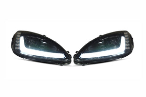 2005-2013 Chevrolet C6 Corvette LED DRL Projector Headlights - 2014+ Replica Design LED headlight kit AutoLEDTech Oracle Lighting Trendz Flow Series RGBHaloKits OneUpLighting Morimoto