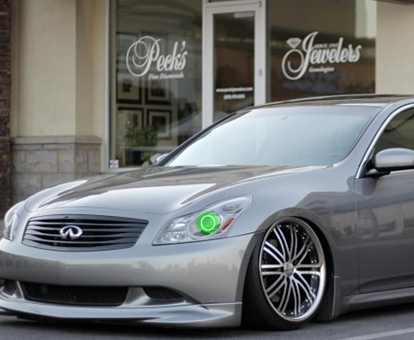 2007-2015 Infiniti G37/Q40/Q60 RGBW Color-Chasing Halo Kit LED headlight kit AutoLEDTech Oracle Lighting Trendz Flow Series RGBHaloKits OneUpLighting Morimoto