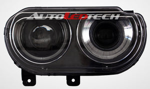 2008-2014 Dodge Challenger RGBW Color-Chasing LED Halo DRL Projector Headlights - 2015+ Style Design LED headlight kit AutoLEDTech Oracle Lighting Trendz Flow Series RGBHaloKits OneUpLighting Morimoto