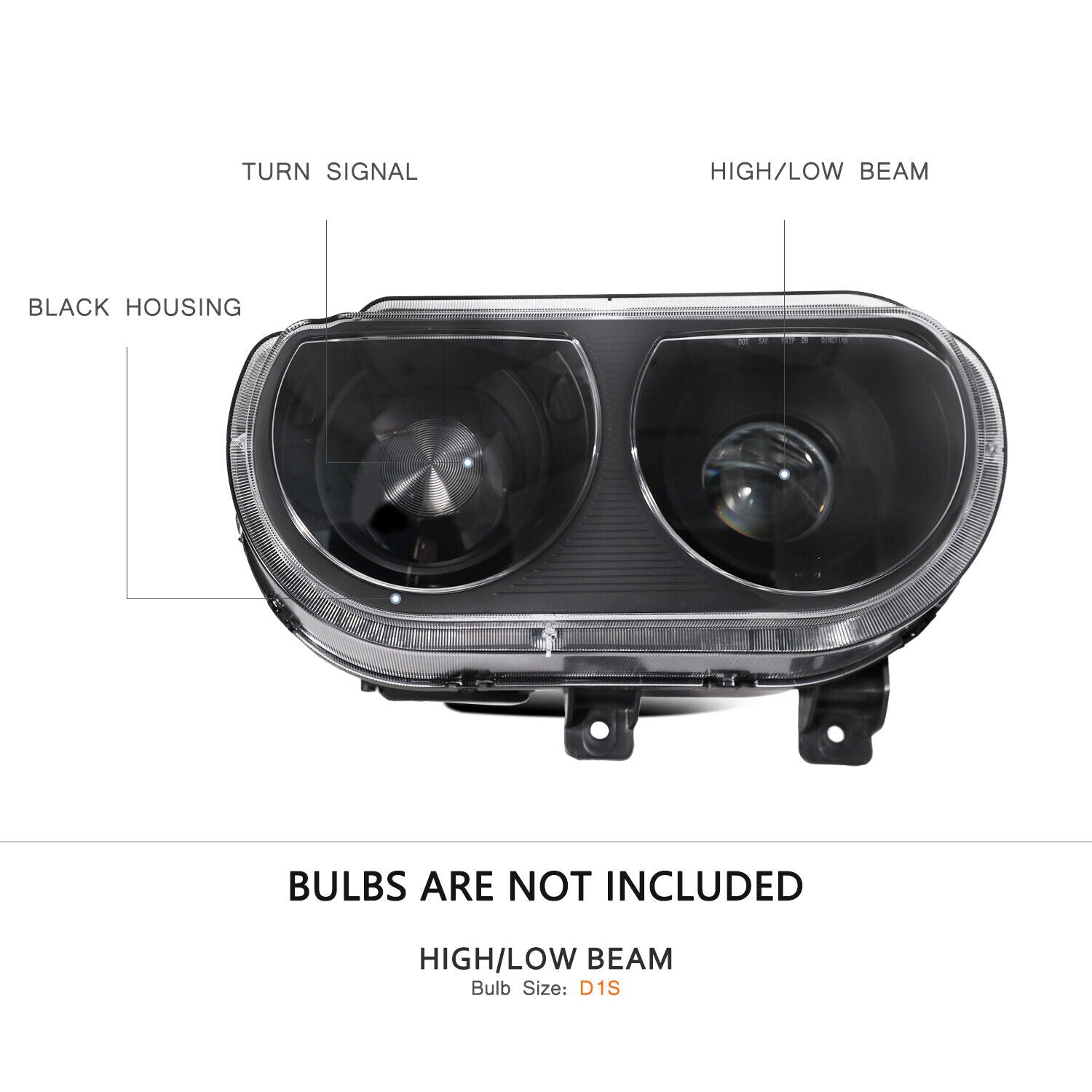2008-2014 Dodge Challenger RGBW Color-Chasing LED Halo Prebuilt Projector Headlights (Flow Series) - AutoLEDTech.com