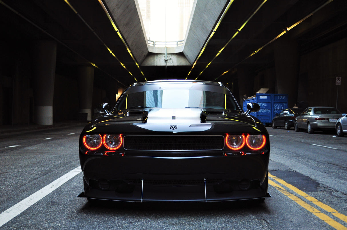 2008-2014 Dodge Challenger RGBW Color-Chasing LED Halo Kit LED headlight kit AutoLEDTech Oracle Lighting Trendz Flow Series RGBHaloKits OneUpLighting Morimoto