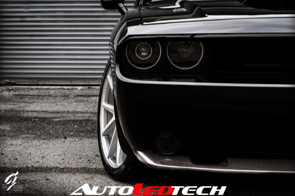 2008-2014 Dodge Challenger WATERPROOF RGBW Color-Chasing Exterior LED Easy Install Halo Kit (Flow Series) LED headlight kit AutoLEDTech Oracle Lighting Trendz Flow Series RGBHaloKits OneUpLighting Morimoto