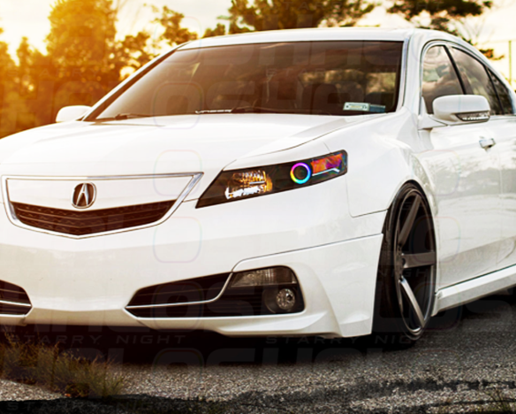 2009-2014 Acura TL RGBW Color-Chasing LED Halo Kit LED headlight kit AutoLEDTech Oracle Lighting Trendz Flow Series RGBHaloKits OneUpLighting Morimoto
