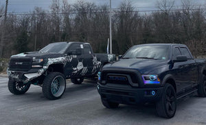 2009-2018 Dodge Ram 1500 2500 RGBW Color-Chasing LED Halo DRL Prebuilt Headlights LED headlight kit AutoLEDTech Oracle Lighting Trendz Flow Series RGBHaloKits OneUpLighting Morimoto