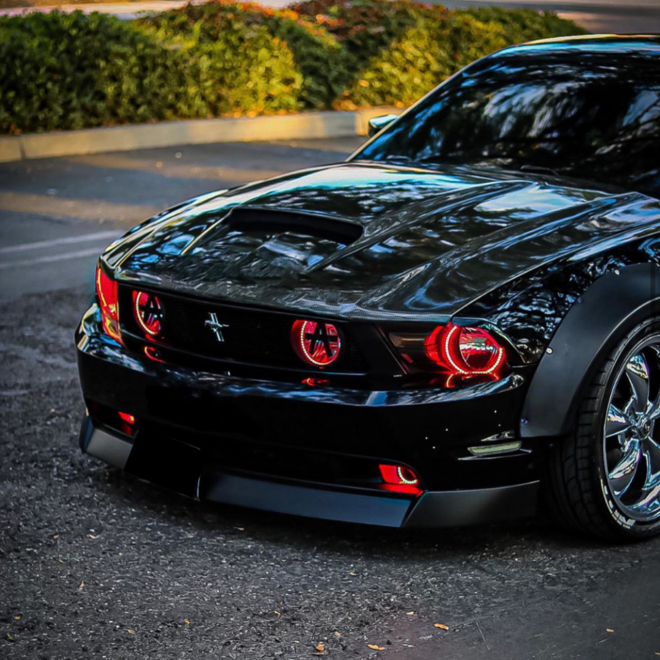 2010-2012 Ford Mustang RGBW Color-Chasing LED Halo Kit (Halogen Models)