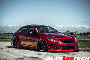 2010-2013 Infiniti G37/G25/Q40 Sedan RGBW Color-Chasing LED Halo Prebuilt Headlights (Flow Series) LED headlight kit AutoLEDTech Oracle Lighting Trendz Flow Series RGBHaloKits OneUpLighting Morimoto