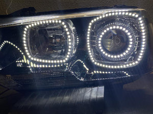2011-2014 Dodge Charger RGBW Color-Chasing LED Halo Kit LED headlight kit AutoLEDTech Oracle Lighting Trendz Flow Series RGBHaloKits OneUpLighting Morimoto
