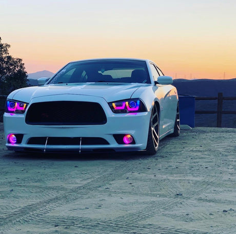 2011-2014 Dodge Charger Spec-D RGBW Color-Chasing LED DRL Boards LED headlight kit AutoLEDTech Oracle Lighting Trendz Flow Series RGBHaloKits OneUpLighting Morimoto