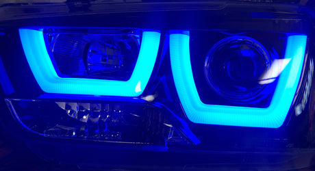 2011-2014 Dodge Charger Spec-D RGBW Color-Chasing LED DRL Boards LED headlight kit AutoLEDTech Oracle Lighting Trendz Flow Series RGBHaloKits OneUpLighting Morimoto