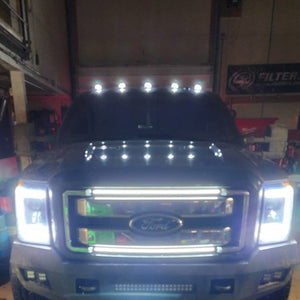 2011-2016 Ford Super Duty F250 F350 LED Grill Accent Lights Kit | XL, XLT, KR, Lariat, Platinum LED headlight kit AutoLEDTech Oracle Lighting Trendz Flow Series RGBHaloKits OneUpLighting Morimoto