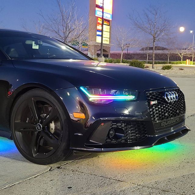 2012-2015 Audi A7/S7/RS7 RGBW Color-Chasing DRL Tube Kit LED headlight kit AutoLEDTech Oracle Lighting Trendz Flow Series RGBHaloKits OneUpLighting Morimoto