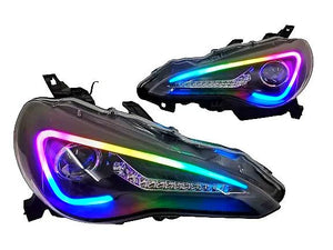 2012-2017 Scion FR-S RGBW Color-Chasing Spec-D LED Halo DRL Headlights LED headlight kit AutoLEDTech Oracle Lighting Trendz Flow Series RGBHaloKits OneUpLighting Morimoto