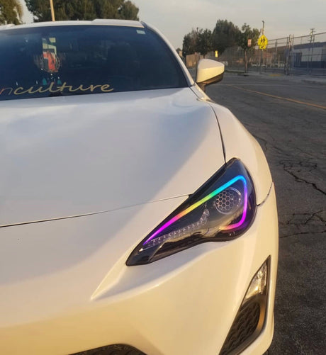 2012-2017 Scion FR-S RGBW Color-Chasing Spec-D LED Halo DRL Headlights LED headlight kit AutoLEDTech Oracle Lighting Trendz Flow Series RGBHaloKits OneUpLighting Morimoto