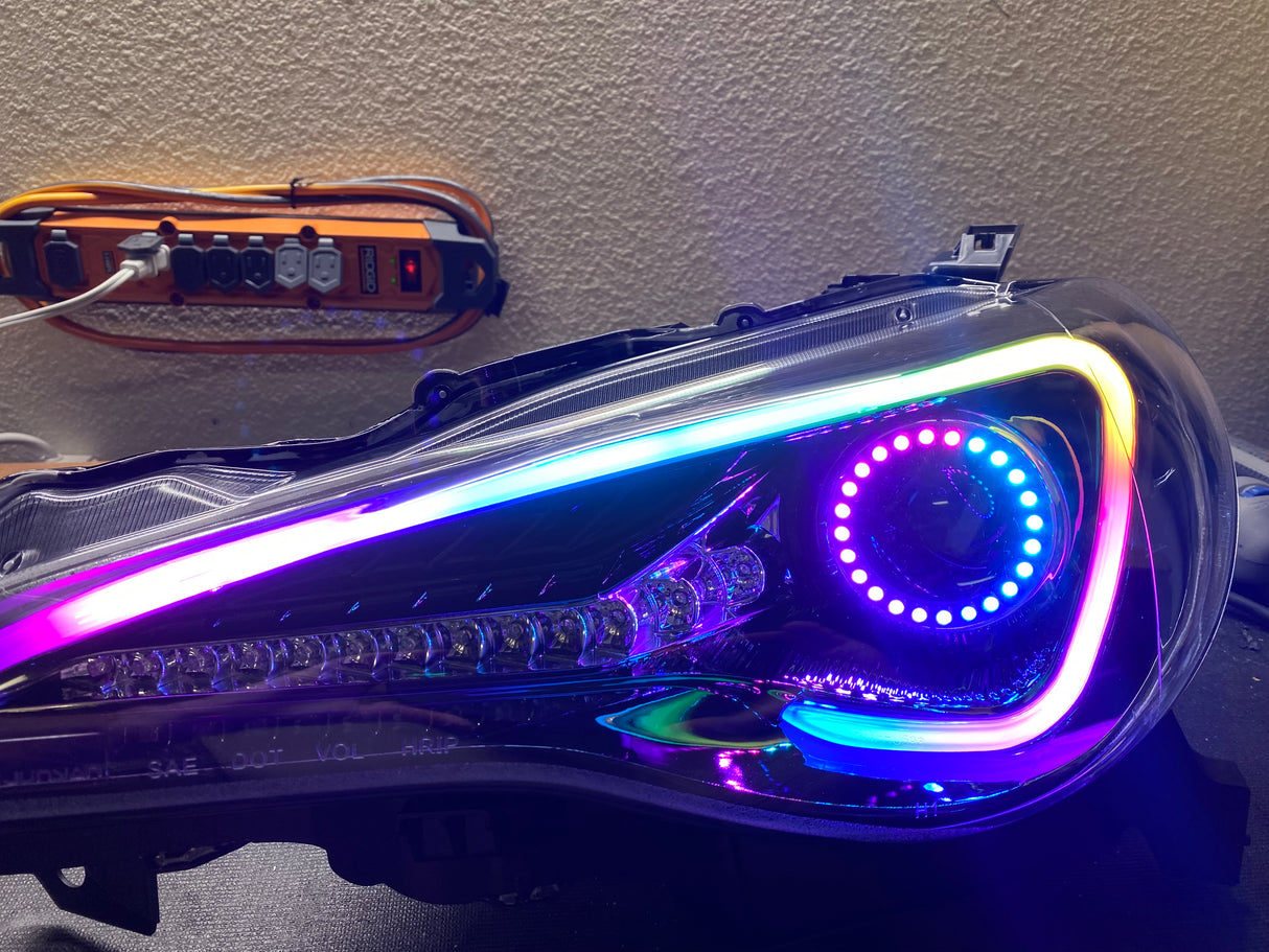 2012-2020 Toyota 86 GT86 RGBW Color-Chasing Spec-D LED Halo DRL Headlights LED headlight kit AutoLEDTech Oracle Lighting Trendz Flow Series RGBHaloKits OneUpLighting Morimoto