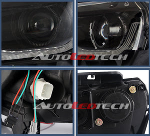2014-2015 Chevrolet Camaro LED DRL Projector Headlights - 2016+ Style Design LED headlight kit AutoLEDTech Oracle Lighting Trendz Flow Series RGBHaloKits OneUpLighting Morimoto